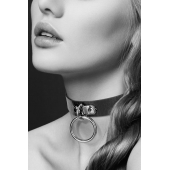 Узенький ошейник из полиуретана с кольцом - Bijoux Pour Toi - купить с доставкой в Уссурийске