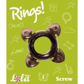 Чёрное эрекционное кольцо Rings Screw - Lola Games - в Уссурийске купить с доставкой