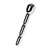 Серебристый уретральный плаг со стразом - 7 см. - ToyFa - купить с доставкой в Уссурийске