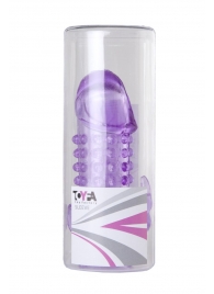 Закрытая фиолетовая насадка с 2 отростками - 13 см. - Toyfa Basic - в Уссурийске купить с доставкой