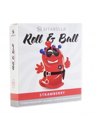 Стимулирующий презерватив-насадка Roll   Ball Strawberry - Sitabella - купить с доставкой в Уссурийске