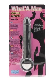 Чёрная насадка на пенис для анальной стимуляции WHATA MAN - 16 см. - Seven Creations - в Уссурийске купить с доставкой