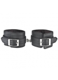 Черные фиксаторы для ног на цепи с мехом внутри - Lux Fetish - купить с доставкой в Уссурийске