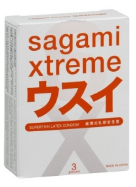 Ультратонкие презервативы Sagami Xtreme SUPERTHIN - 3 шт. - Sagami - купить с доставкой в Уссурийске