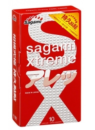 Утолщенные презервативы Sagami Xtreme Feel Long с точками - 10 шт. - Sagami - купить с доставкой в Уссурийске