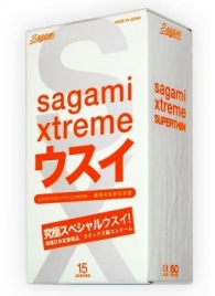 Ультратонкие презервативы Sagami Xtreme SUPERTHIN - 15 шт. - Sagami - купить с доставкой в Уссурийске