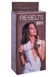 Коричневые кожаные наручники Maya - Rebelts - купить с доставкой в Уссурийске