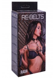 Черный поводок и чокер с кольцом Rada - Rebelts - купить с доставкой в Уссурийске