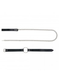 Черный поводок и чокер с кольцом Rada - Rebelts - купить с доставкой в Уссурийске