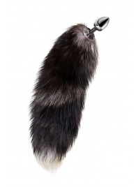 Серебристая металлическая анальная втулка с хвостом чернобурой лисы - размер S - ToyFa - купить с доставкой в Уссурийске