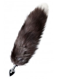 Серебристая металлическая анальная втулка с хвостом чернобурой лисы - размер S - ToyFa - купить с доставкой в Уссурийске