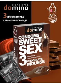 Презервативы для орального секса DOMINO Sweet Sex с ароматом шоколадного мусса - 3 шт. - Domino - купить с доставкой в Уссурийске