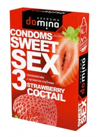 Презервативы для орального секса DOMINO Sweet Sex с ароматом клубничного коктейля  - 3 шт. - Domino - купить с доставкой в Уссурийске