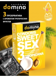 Презервативы для орального секса DOMINO Sweet Sex с ароматом тропических фруктов - 3 шт. - Domino - купить с доставкой в Уссурийске