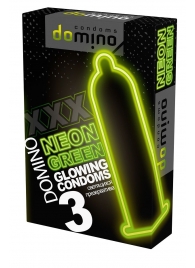 Презервативы DOMINO Neon Green со светящимся в темноте кончиком - 3 шт. - Domino - купить с доставкой в Уссурийске