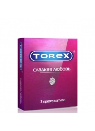 Презервативы Torex  Сладкая любовь  с ароматом клубники - 3 шт. - Torex - купить с доставкой в Уссурийске