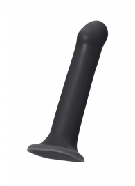 Черный фаллос на присоске Silicone Bendable Dildo L - 19 см. - Strap-on-me - купить с доставкой в Уссурийске