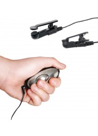 Черные электрические зажимы для сосков Shock Therapy Nipple Clamps - Pipedream - купить с доставкой в Уссурийске