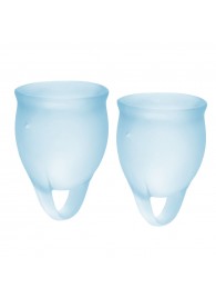 Набор голубых менструальных чаш Feel confident Menstrual Cup - Satisfyer - купить с доставкой в Уссурийске