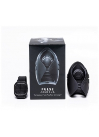 Темно-серый инновационный мужской осциллятор PULSE SOLO LUX с пультом ДУ - Hot Octopuss - в Уссурийске купить с доставкой