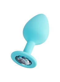 Мятная анальная втулка Brilliant с прозрачным кристаллом - 8 см. - ToyFa - купить с доставкой в Уссурийске