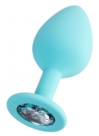 Мятная анальная втулка Brilliant с прозрачным кристаллом - 8 см. - ToyFa - купить с доставкой в Уссурийске