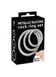Набор из 3 эрекционных колец под металл Metallic Silicone Cock Ring Set - Orion - в Уссурийске купить с доставкой