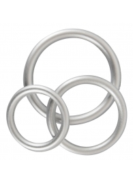 Набор из 3 эрекционных колец под металл Metallic Silicone Cock Ring Set - Orion - в Уссурийске купить с доставкой