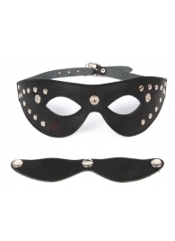 Черная маска со съемными шорами на заклепках - Notabu - купить с доставкой в Уссурийске
