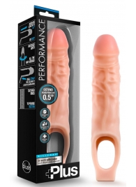 Телесный реалистичный фаллоудлинитель 9 Inch Silicone Cock Sheath Penis Extender - 22,86 см. - Blush Novelties - в Уссурийске купить с доставкой