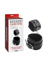 Черные оковы на ноги Obey Me Leather Ankle Cuffs - Chisa - купить с доставкой в Уссурийске