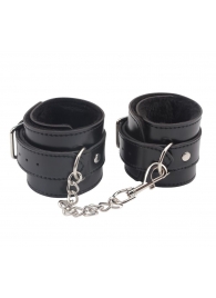 Черные оковы на ноги Obey Me Leather Ankle Cuffs - Chisa - купить с доставкой в Уссурийске