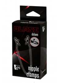 Черные зажимы на соски на цепочке BLAZE DELUXE NIPPLE CLAMPS - Dream Toys - купить с доставкой в Уссурийске