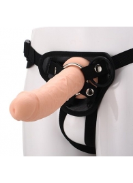 Черные трусики с телесной насадкой STRAP ON REAL DILDO - 21 см. - Dream Toys - купить с доставкой в Уссурийске