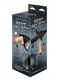 Черный пояс для женщин BEST SELECT с 3 насадками - LOVETOY (А-Полимер) - купить с доставкой в Уссурийске