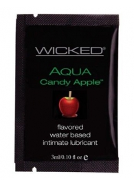 Лубрикант с ароматом сахарного яблока WICKED AQUA Candy Apple - 3 мл. - Wicked - купить с доставкой в Уссурийске