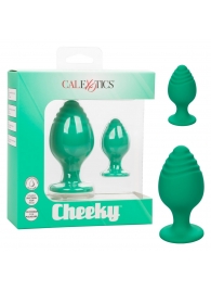 Набор из двух зеленых анальных пробок Cheeky - California Exotic Novelties