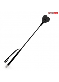 Черный стек с наконечником-сердечком - 54 см. - Notabu - купить с доставкой в Уссурийске Черный стек с наконечником-сердечком - 54 см. - Notabu - купить с доставкой в Уссурийске