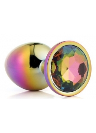 Голографическая анальная втулка с радужным кристаллом - 7,1 см. - Dream Toys - купить с доставкой в Уссурийске