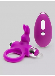 Лиловое виброкольцо с пультом ДУ Remote Control Cock Ring - Happy Rabbit - в Уссурийске купить с доставкой