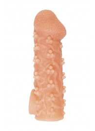 Телесная закрытая насадка с пучками шишечек Cock Sleeve Size S - 13,8 см. - KOKOS - в Уссурийске купить с доставкой