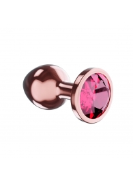Пробка цвета розового золота с малиновым кристаллом Diamond Ruby Shine S - 7,2 см. - Lola Games - купить с доставкой в Уссурийске