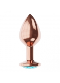 Пробка цвета розового золота с малиновым кристаллом Diamond Topaz Shine L - 8,3 см. - Lola Games - купить с доставкой в Уссурийске
