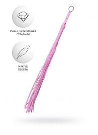 Розовый флоггер Anonymo - 64 см. - ToyFa - купить с доставкой в Уссурийске Розовый флоггер Anonymo - 64 см. - ToyFa - купить с доставкой в Уссурийске