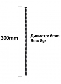 Черный уретральный расширитель - 30 см. - Rubber Tech Ltd - купить с доставкой в Уссурийске