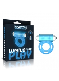 Голубое, светящееся в темноте эрекционное виброкольцо Lumino Play Vibrating Penis Ring - Lovetoy - в Уссурийске купить с доставкой