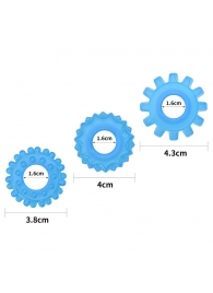 Набор из 3 голубых, светящихся в темноте эрекционных колец Lumino Play - Lovetoy - в Уссурийске купить с доставкой