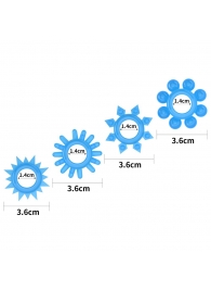 Набор из 4 голубых, светящихся в темноте эрекционных колец Lumino Play - Lovetoy - в Уссурийске купить с доставкой