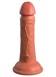 Фаллоимитатор цвета карамели 6  Vibrating Silicone Dual Density Cock - 17,8 см. - Pipedream