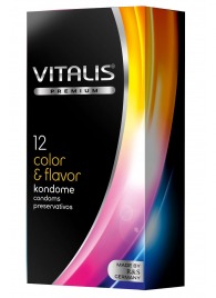 Цветные ароматизированные презервативы VITALIS PREMIUM color   flavor - 12 шт. - Vitalis - купить с доставкой в Уссурийске